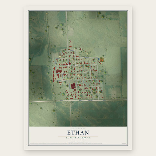 Ethan, South Dakota map print, the full design