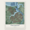Portsmouth, Virginia map print, the full design