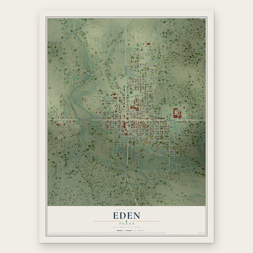 Eden, Texas map print, the full design