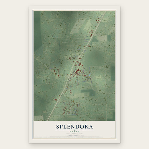 Splendora, Texas map print, the full design