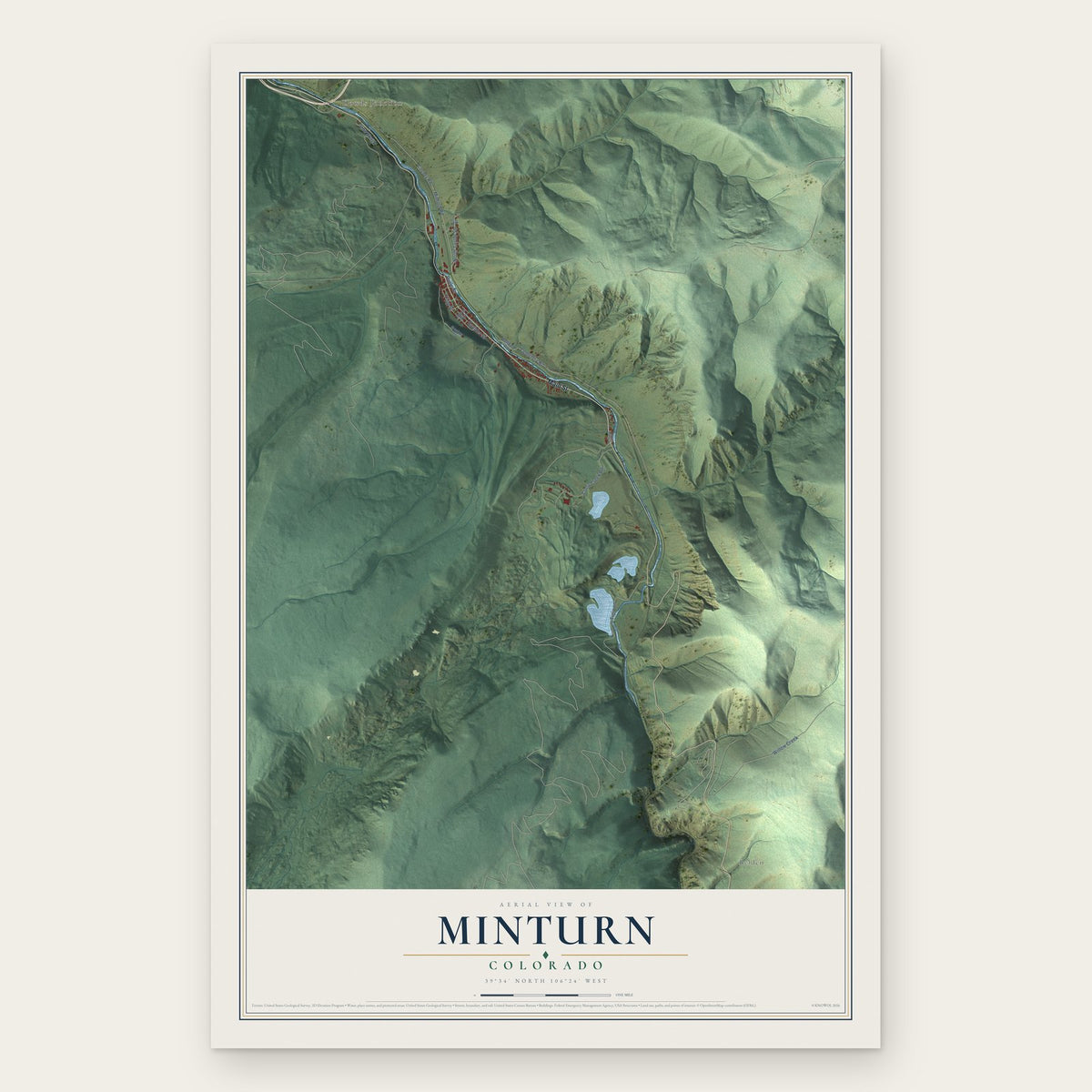 Minturn, Colorado map print, the full design