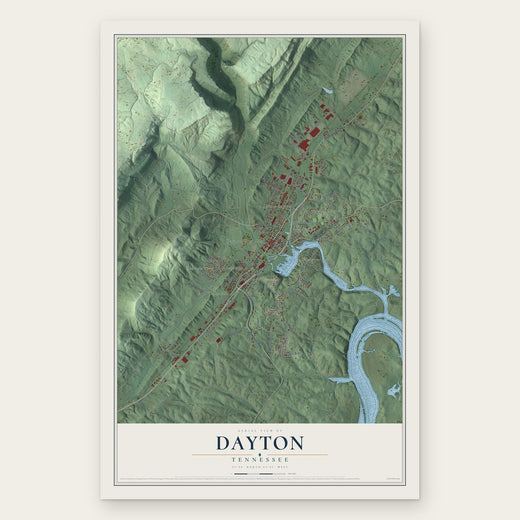 Dayton, Tennessee map print, the full design