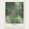 Pelham, Georgia map print, the full design