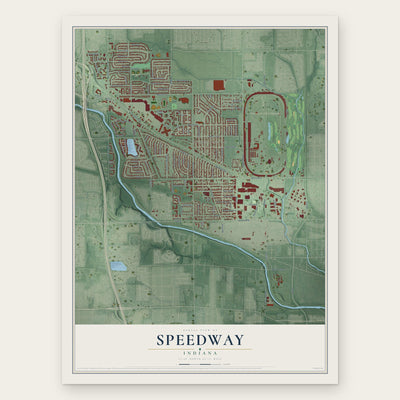 Speedway, Indiana map print, the full design