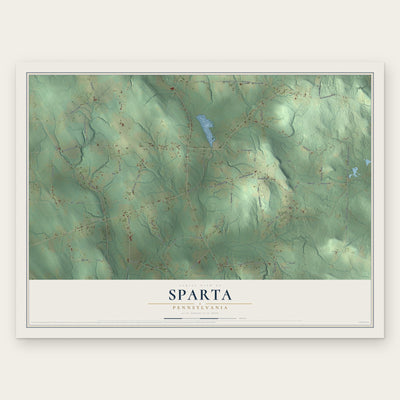 Sparta, Pennsylvania map print, the full design