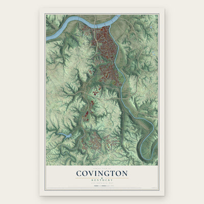 Covington, Kentucky map print, the full design