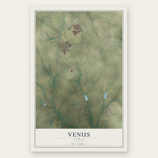 Venus, Texas map print, the full design