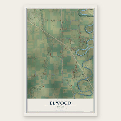 Elwood, Utah map print, the full design