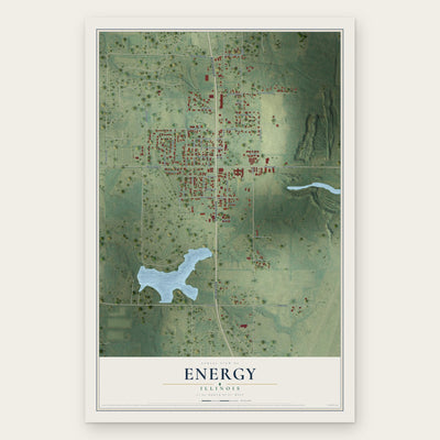Energy, Illinois map print, the full design