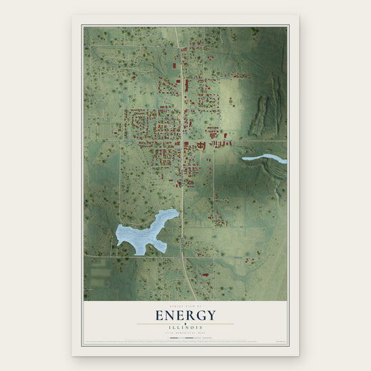 Energy, Illinois map print, the full design