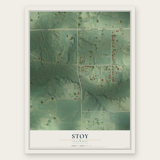 Stoy, Illinois map print, the full design