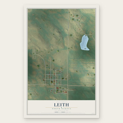Leith, North Dakota map print, the full design