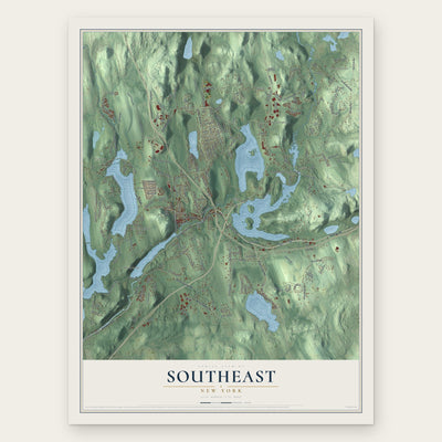 Southeast, New York map print, the full design