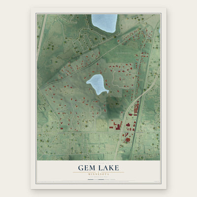 Gem Lake, Minnesota map print, the full design