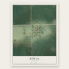 Royal, Nebraska map print, the full design