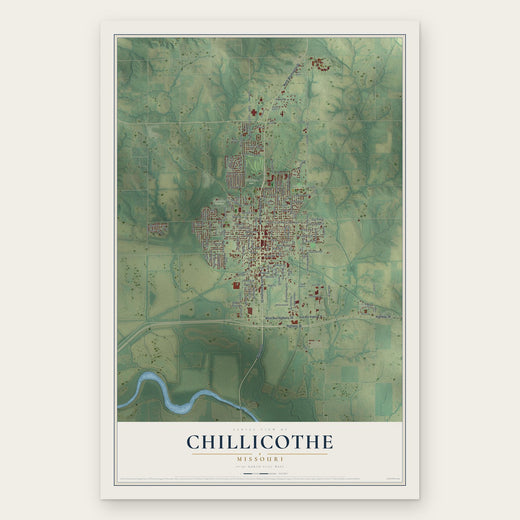 Chillicothe, Missouri map print, the full design