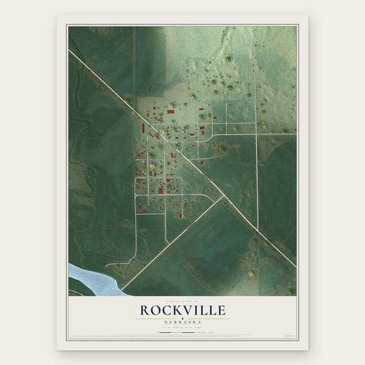 Rockville, Nebraska map print, the full design