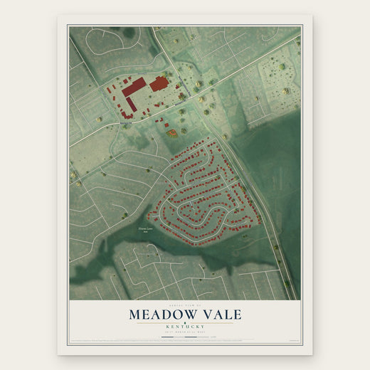 Meadow Vale, Kentucky map print, the full design