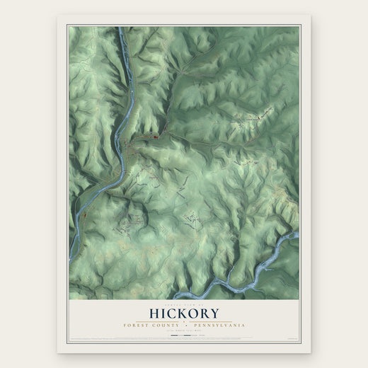 Hickory, Forest County, Pennsylvania map print, the full design