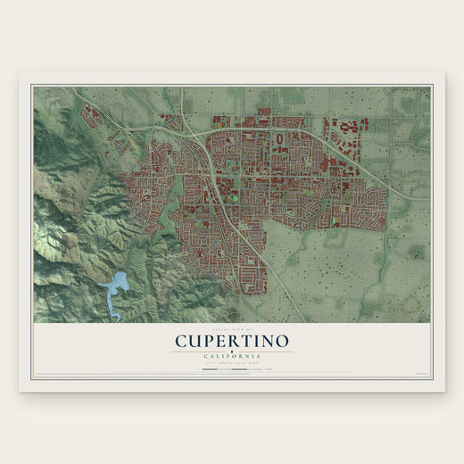 Cupertino, California map print, the full design