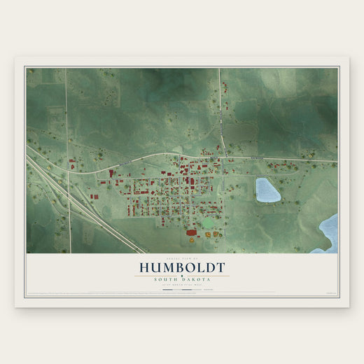 Humboldt, South Dakota map print, the full design