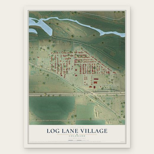Log Lane Village, Colorado map print, the full design