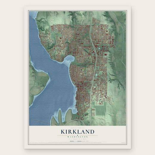 Kirkland, Washington map print, the full design