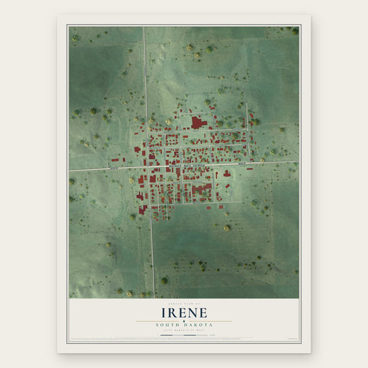 Irene, South Dakota map print, the full design