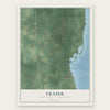 Fraser, Bay County, Michigan map print, the full design