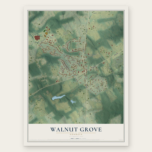 Walnut Grove, Georgia map print, the full design