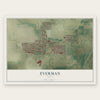 Everman, Texas map print, the full design
