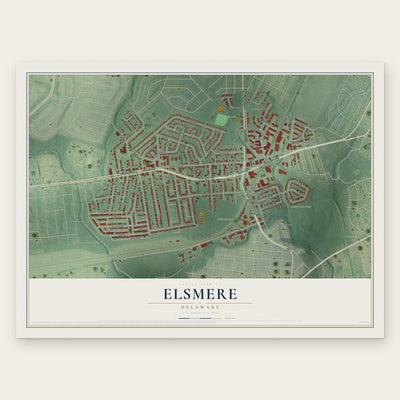 Elsmere, Delaware map print, the full design