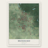 Broussard, Louisiana map print, the full design