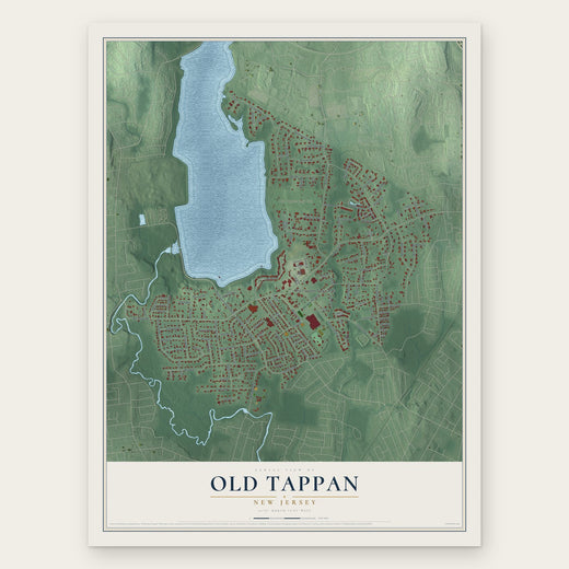 Old Tappan, New Jersey map print, the full design