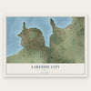 Lakeside City, Texas map print, the full design