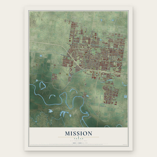 Mission, Texas map print, the full design