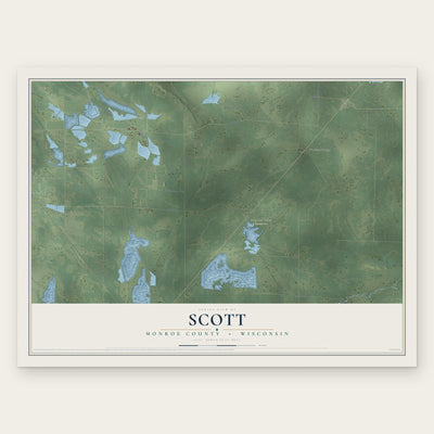 Scott, Monroe County, Wisconsin map print, the full design