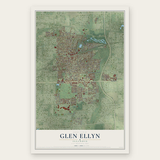 Glen Ellyn, Illinois map print, the full design