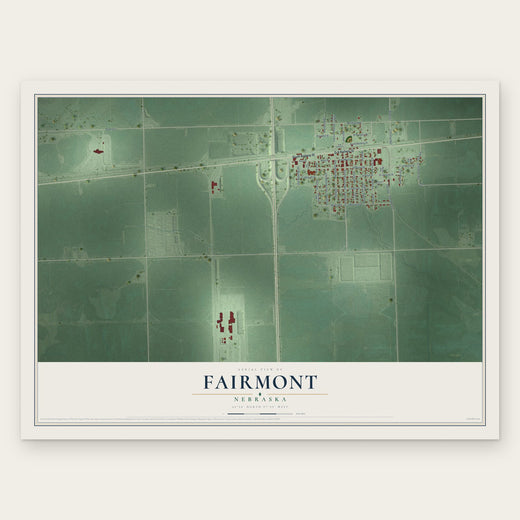 Fairmont, Nebraska map print, the full design