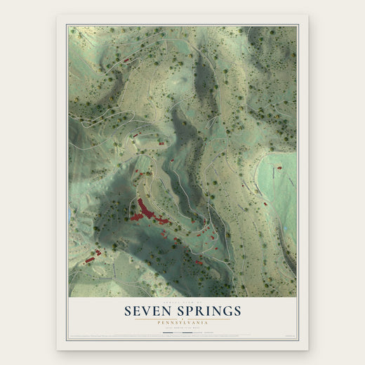 Seven Springs, Pennsylvania map print, the full design
