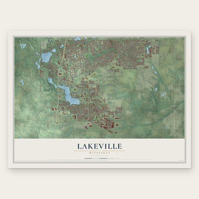 Lakeville, Minnesota map print, the full design