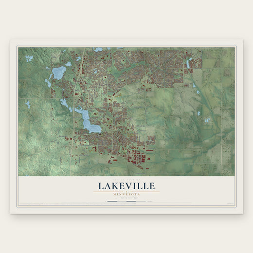 Lakeville, Minnesota map print, the full design