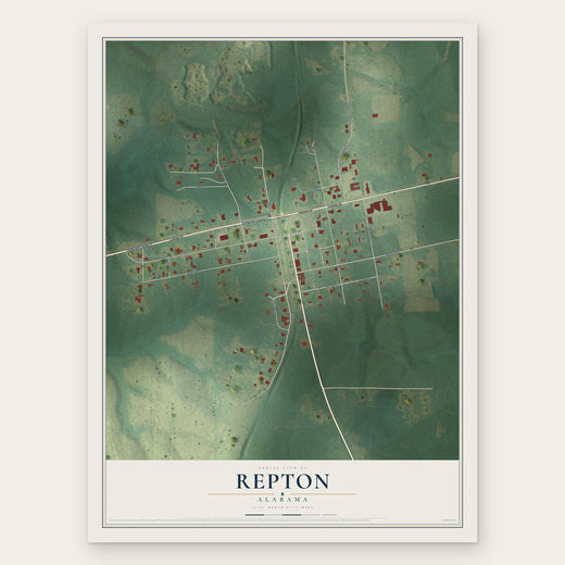 Repton, Alabama map print, the full design