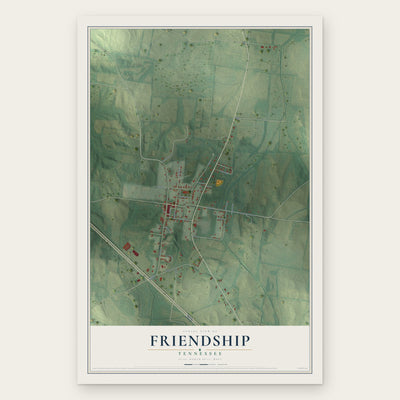 Friendship, Tennessee map print, the full design