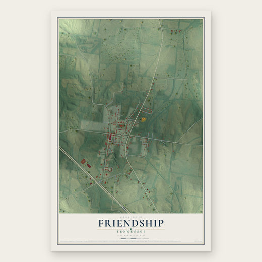 Friendship, Tennessee map print, the full design