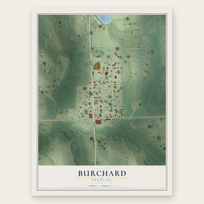 Burchard, Nebraska map print, the full design