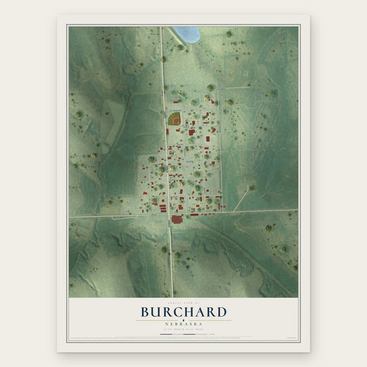 Burchard, Nebraska map print, the full design