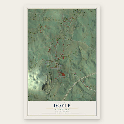Doyle, Tennessee map print, the full design