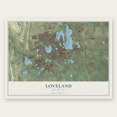 Loveland, Colorado map print, the full design
