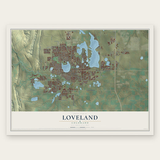 Loveland, Colorado map print, the full design